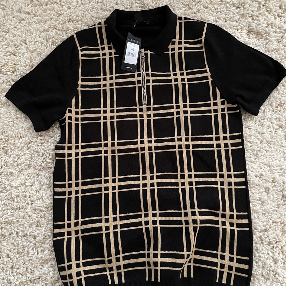 Knit check polo